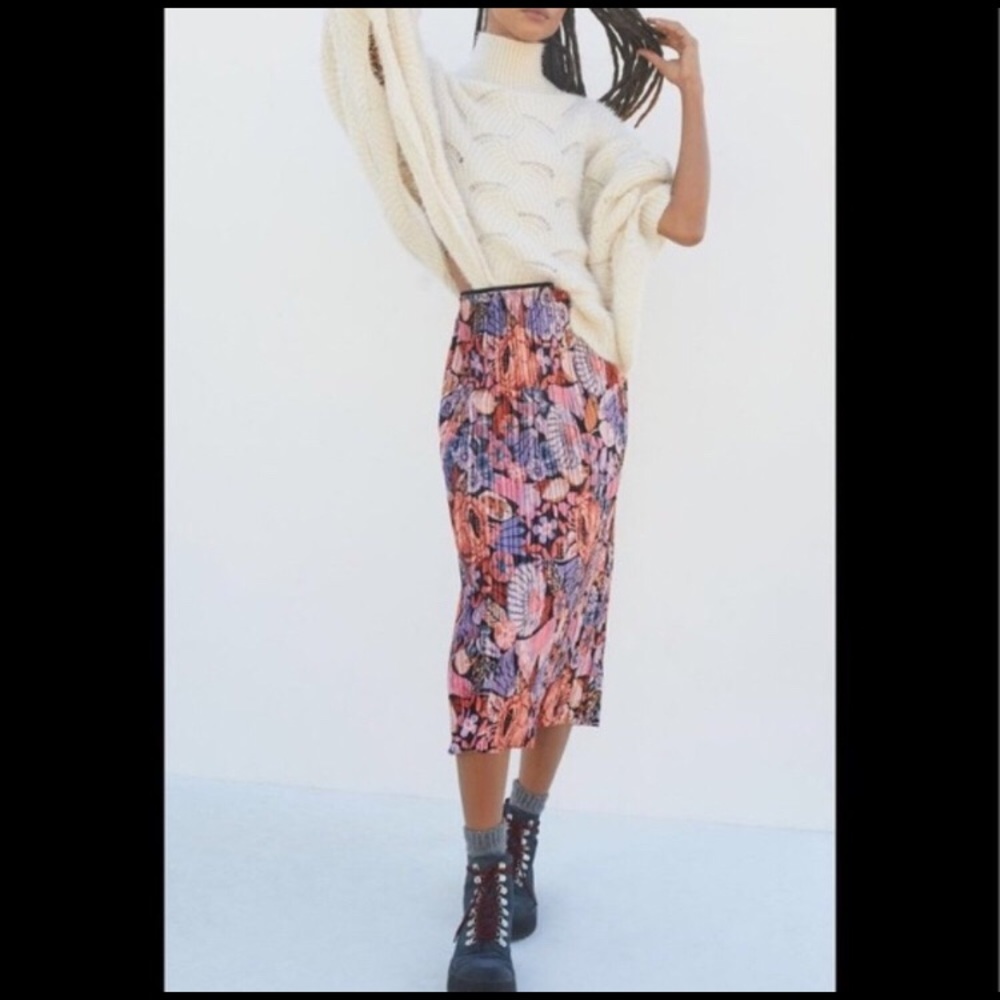 NWT Anthropologie maeve tilda pleated velvet skirt